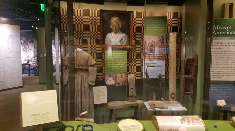 Figure 5. Display including slave shackles, Museum of Alabama.
