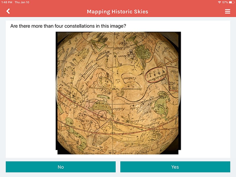 Figure 2: Zooniverse iPad app.