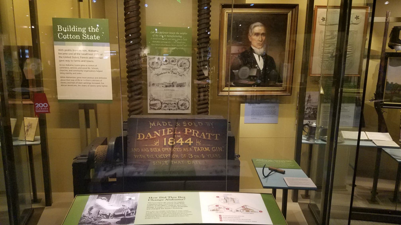 Figure 6. Display including cotton gin, Museum of Alabama.