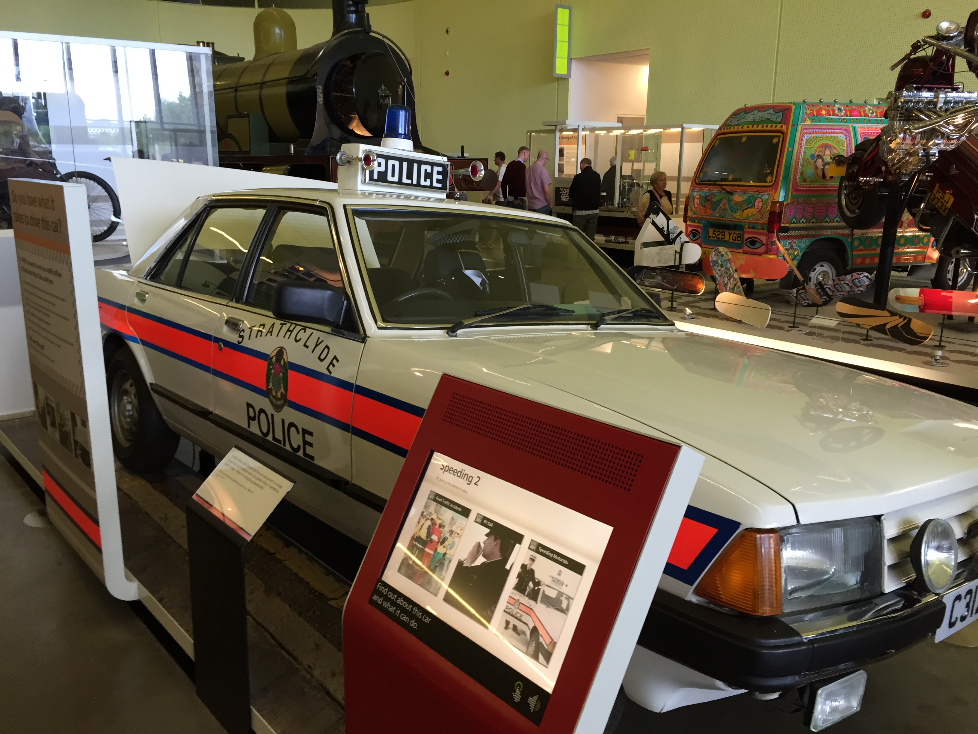 Figure 2: A police car exhibit, at the Riverside Museum of Transport and Travel in Glasgow. Photo by author.